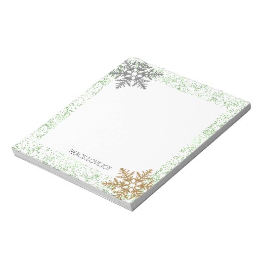 Bloc-note Points Confetti Mint Snowflakes (Tourné)