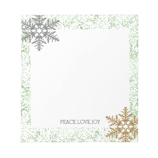 Bloc-note Points Confetti Mint Snowflakes (Devant)