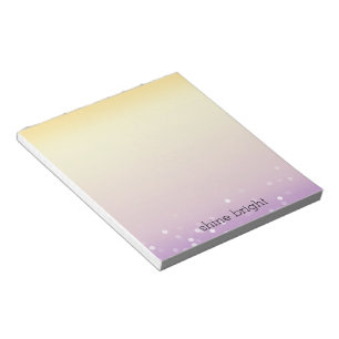 Bloc-note Points de confettis Bokeh jaune violet blanc
