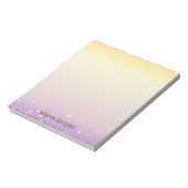 Bloc-note Points de confettis Bokeh jaune violet blanc (Tourné)