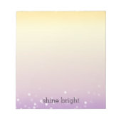 Bloc-note Points de confettis Bokeh jaune violet blanc (Devant)