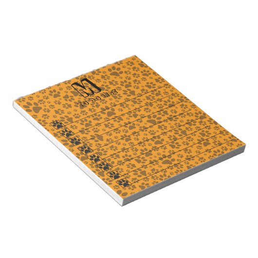 Bloc-note Pois de chien noir et blanc Pointe Polka sur dahli (Incliné)