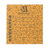 Bloc-note Pois de chien noir et blanc Pointe Polka sur dahli (Devant)