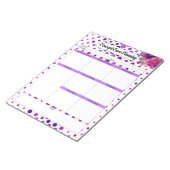 Bloc-note Pois floraux pourpres _ Planification des soins co (Incliné)