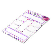 Bloc-note Pois floraux violets _ Carte conceptuelle (Incliné)
