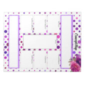 Bloc-note Pois floraux violets _ Carte conceptuelle (Devant)