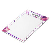 Bloc-note Pois floraux violets _ Notes importantes (Incliné)