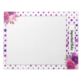 Bloc-note Pois floraux violets _ Notes importantes (Devant)