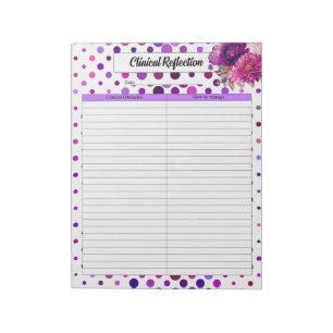 Bloc-note Pois floraux violets _ Réflexion clinique