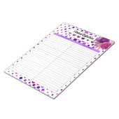 Bloc-note Pois floraux violets _ Réflexion clinique (Incliné)