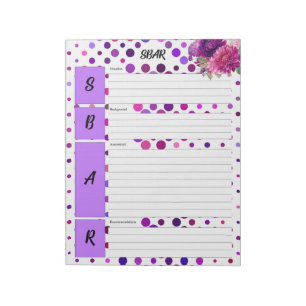 Bloc-note Pois floraux violets _ Température SBAR