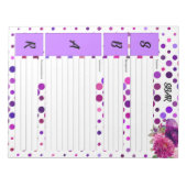 Bloc-note Pois floraux violets _ Température SBAR (Devant)