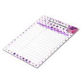 Bloc-note Pois floraux violets _ Termes clés à retenir (Incliné)