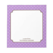 Bloc-note Pois mauve point personnalisé girly mignon bloc-no (Devant)