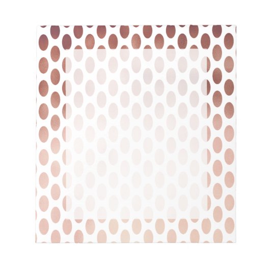 Bloc-note pois motif rose d'or simple et clair (Devant)