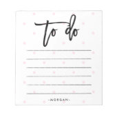 Bloc-note Pois roses et typographie à faire (Devant)