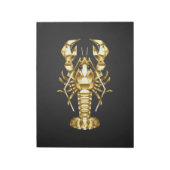 Bloc-note Poisson à langouste polygonale dorée sur noir (Tourné)