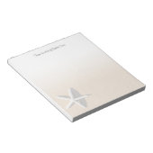 Bloc-note Poisson étoilé blanc sur sable de plage Tan Ocean  (Incliné)