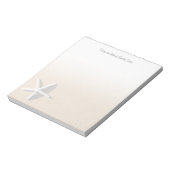 Bloc-note Poisson étoilé blanc sur sable de plage Tan Ocean  (Tourné)