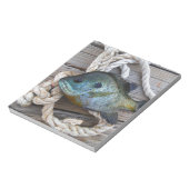 Bloc-note Poisson rouge sur quai et corde (Tourné)