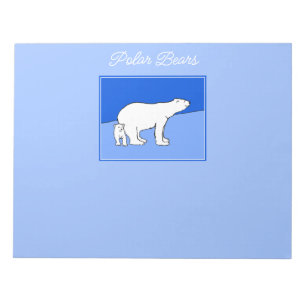Bloc-note Polar Bear Mom and Cub Peinture - Wildlife Art