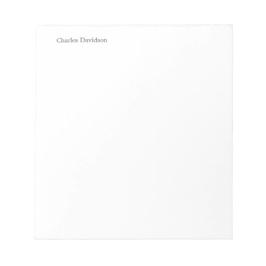 Bloc-note Police classique professionnelle Minimaliste Nom s (Devant)