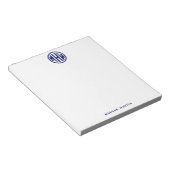 Bloc-note Police de monogramme cercle Navy blanc DIY BG (Incliné)