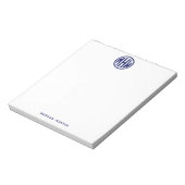 Bloc-note Police de monogramme cercle Navy blanc DIY BG (Tourné)