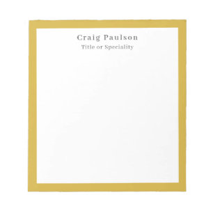 Bloc-note Police Serif Simple Professionnel Plain Or Blanc