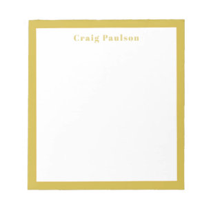 Bloc-note Police Serif Simple Professionnel Plain Or Blanc