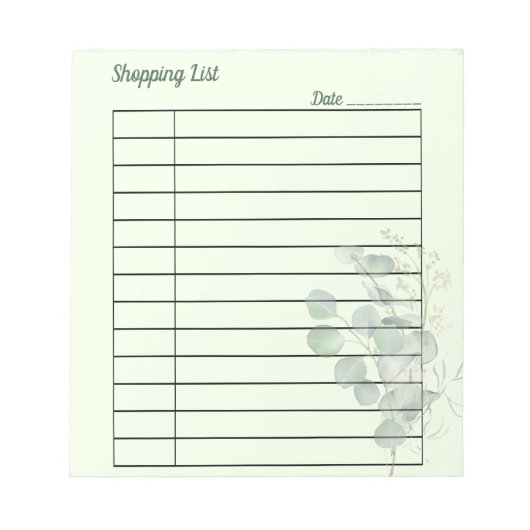 Bloc-note Polyvalent sur mesure Eucalyptus Botanique (Devant)