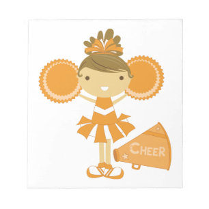 Bloc-note Pom-pom girl dans l'orange