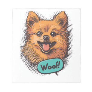Bloc-note Pomeranian Pop Art � Chien de Bande Dessinée Rétro