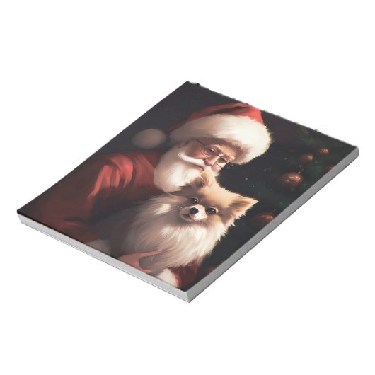 Bloc-note Poméranien avec Noël Festif du Père Noël (Tourné)