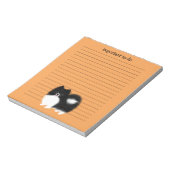 Bloc-note Poméranien noir et blanc avec texte personnalisé  (Tourné)