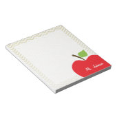 Bloc-note Pomme sur Chevron Beige ; zig zag (Incliné)