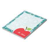 Bloc-note Pomme sur cyan foncé Paisley (Tourné)