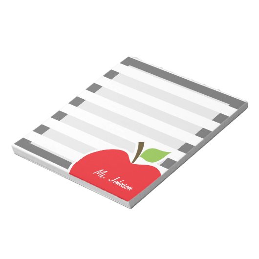 Bloc-note Pomme sur les bandes horizontales gris dim (Tourné)