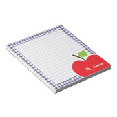 Bloc-note Pomme sur pied-de-poule bleu-gris foncé (Incliné)