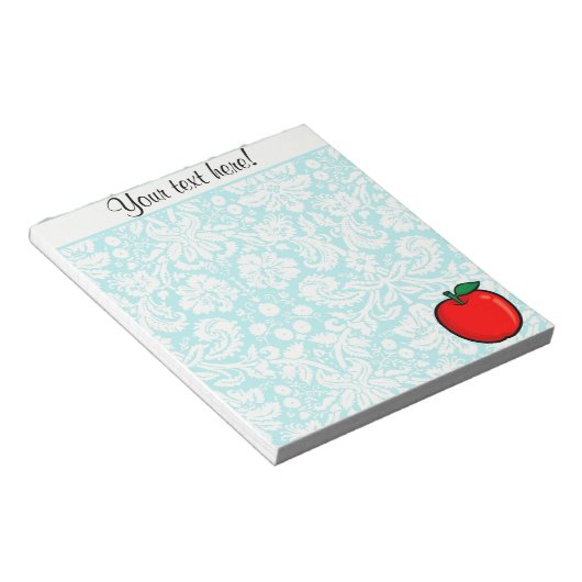 Bloc-note Pomme turquoise Damask Patte (Incliné)