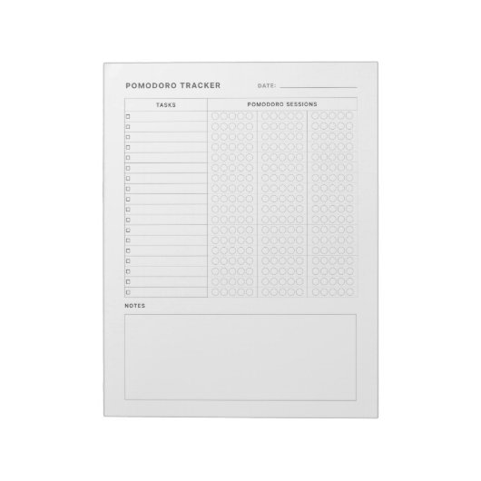 Bloc-note Pomodoro Étude Habit Tracker (Tourné)