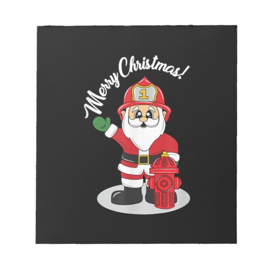 Bloc-note Pompier de Noël Père Noël hiver (Devant)