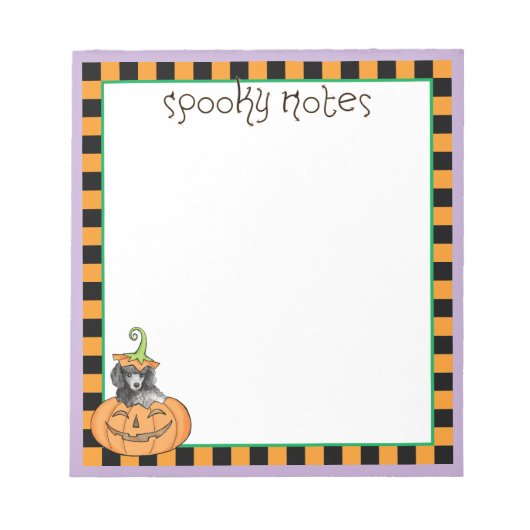 Bloc-note Poodé d'Halloween miniature (Devant)