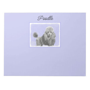 Bloc-note Poodé Jouet miniature Argent gris bleu Chien Note