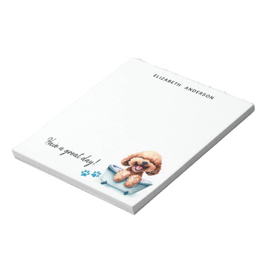 Bloc-note Poodle Chien Personnalisé (Tourné)