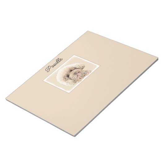 Bloc-note Poodle Miniature Toy Apricot Crème Chien Brown Art (Incliné)