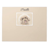 Bloc-note Poodle Miniature Toy Apricot Crème Chien Brown Art (Devant)