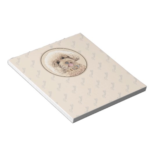 Bloc-note Poodle Miniature Toy Apricot Crème Chien Brown Art (Incliné)