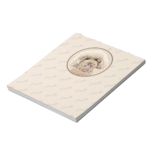 Bloc-note Poodle Miniature Toy Apricot Crème Chien Brown Art (Tourné)