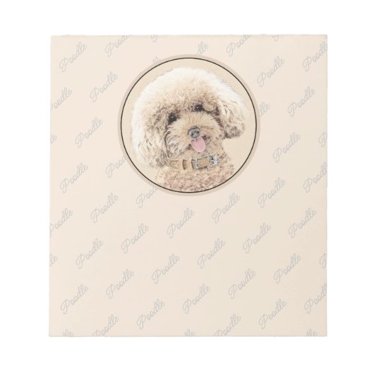 Bloc-note Poodle Miniature Toy Apricot Crème Chien Brown Art (Devant)